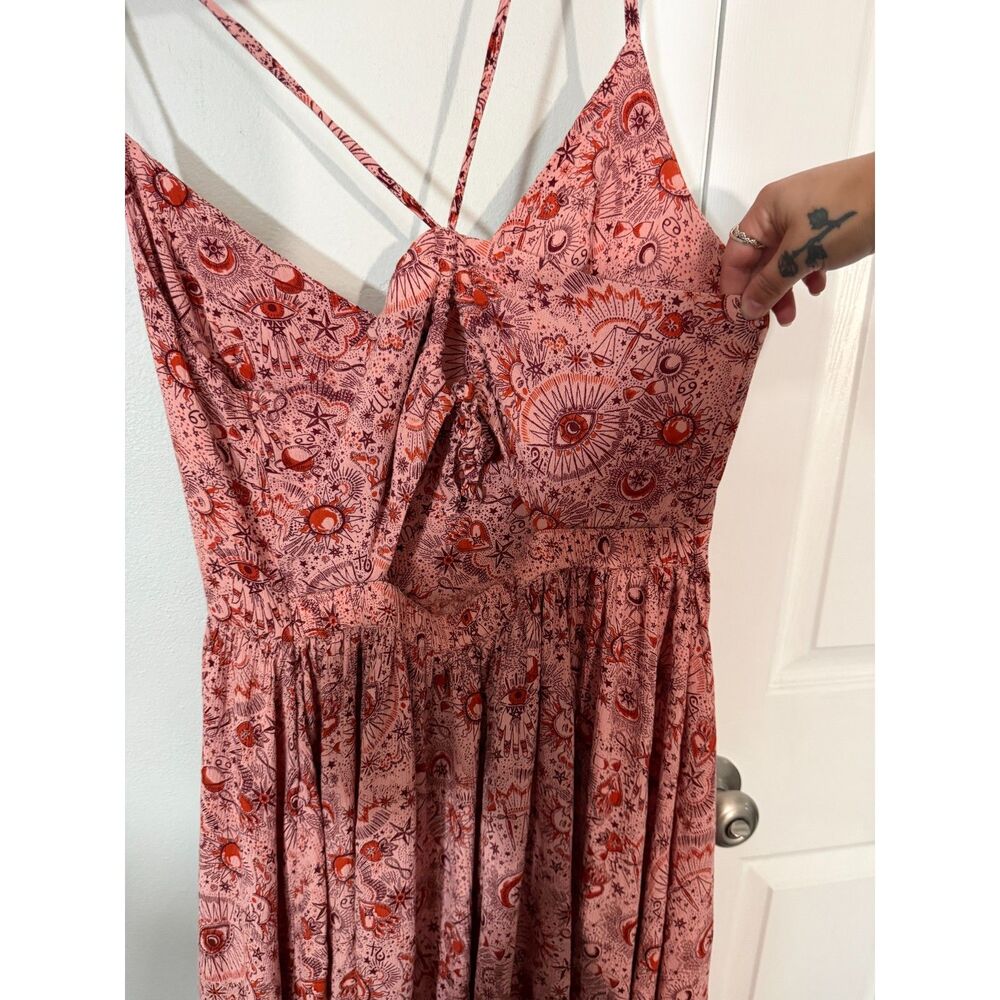 Jessica Simpson XL Boho Maxi Dress Open Back Celestial